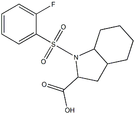 1-[(2-fluorophenyl)sulfonyl]octahydro-1H-indole-2-carboxylic acid Struktur