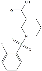 1-[(2-fluorophenyl)sulfonyl]piperidine-3-carboxylic acid Struktur