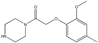 1-[(2-methoxy-4-methylphenoxy)acetyl]piperazine Struktur