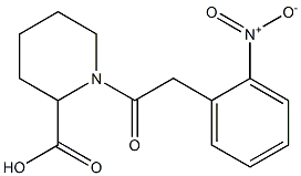 1-[(2-nitrophenyl)acetyl]piperidine-2-carboxylic acid Struktur