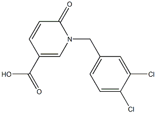 1-[(3,4-dichlorophenyl)methyl]-6-oxo-1,6-dihydropyridine-3-carboxylic acid Struktur