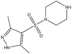 1-[(3,5-dimethyl-1H-pyrazole-4-)sulfonyl]piperazine Struktur