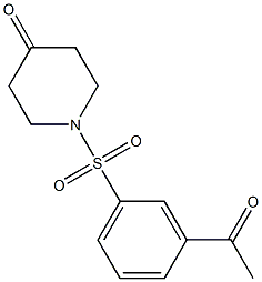 1-[(3-acetylbenzene)sulfonyl]piperidin-4-one Struktur