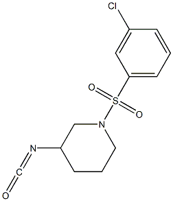 1-[(3-chlorobenzene)sulfonyl]-3-isocyanatopiperidine Struktur