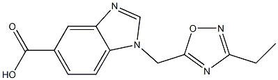 1-[(3-ethyl-1,2,4-oxadiazol-5-yl)methyl]-1H-1,3-benzodiazole-5-carboxylic acid Struktur