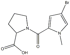 1-[(4-bromo-1-methyl-1H-pyrrol-2-yl)carbonyl]pyrrolidine-2-carboxylic acid Struktur