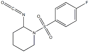 1-[(4-fluorophenyl)sulfonyl]-2-isocyanatopiperidine Struktur