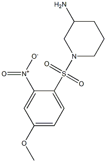 1-[(4-methoxy-2-nitrobenzene)sulfonyl]piperidin-3-amine Struktur