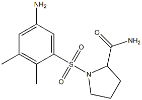 1-[(5-amino-2,3-dimethylbenzene)sulfonyl]pyrrolidine-2-carboxamide Struktur