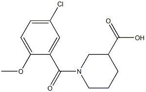 1-[(5-chloro-2-methoxyphenyl)carbonyl]piperidine-3-carboxylic acid Struktur