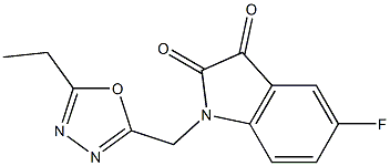 1-[(5-ethyl-1,3,4-oxadiazol-2-yl)methyl]-5-fluoro-2,3-dihydro-1H-indole-2,3-dione Struktur