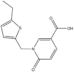 1-[(5-ethylthiophen-2-yl)methyl]-6-oxo-1,6-dihydropyridine-3-carboxylic acid Struktur