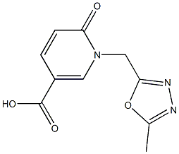 1-[(5-methyl-1,3,4-oxadiazol-2-yl)methyl]-6-oxo-1,6-dihydropyridine-3-carboxylic acid Struktur