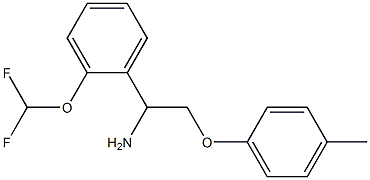 1-[1-amino-2-(4-methylphenoxy)ethyl]-2-(difluoromethoxy)benzene Struktur