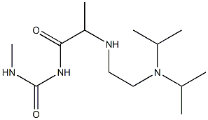 1-[2-({2-[bis(propan-2-yl)amino]ethyl}amino)propanoyl]-3-methylurea Struktur