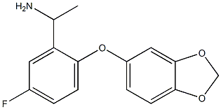 1-[2-(2H-1,3-benzodioxol-5-yloxy)-5-fluorophenyl]ethan-1-amine Struktur