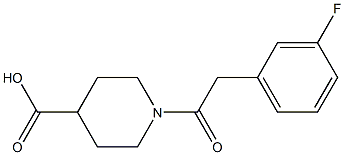 1-[2-(3-fluorophenyl)acetyl]piperidine-4-carboxylic acid Struktur