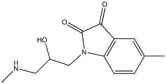 1-[2-hydroxy-3-(methylamino)propyl]-5-methyl-2,3-dihydro-1H-indole-2,3-dione Struktur