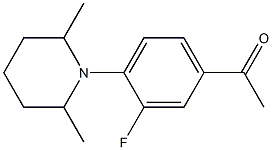 1-[4-(2,6-dimethylpiperidin-1-yl)-3-fluorophenyl]ethan-1-one Struktur