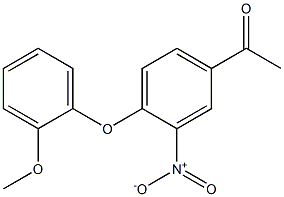 1-[4-(2-methoxyphenoxy)-3-nitrophenyl]ethan-1-one Struktur