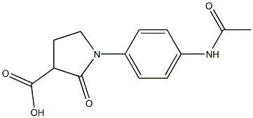 1-[4-(acetylamino)phenyl]-2-oxopyrrolidine-3-carboxylic acid Struktur