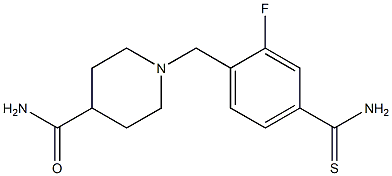 1-[4-(aminocarbonothioyl)-2-fluorobenzyl]piperidine-4-carboxamide Struktur