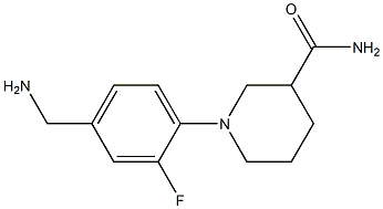 1-[4-(aminomethyl)-2-fluorophenyl]piperidine-3-carboxamide Struktur