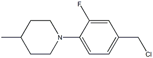 1-[4-(chloromethyl)-2-fluorophenyl]-4-methylpiperidine Struktur