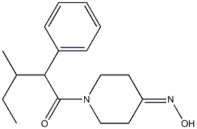 1-[4-(hydroxyimino)piperidin-1-yl]-3-methyl-2-phenylpentan-1-one Struktur