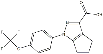 1-[4-(trifluoromethoxy)phenyl]-1,4,5,6-tetrahydrocyclopenta[c]pyrazole-3-carboxylic acid Struktur