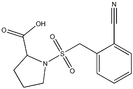 1-{[(2-cyanophenyl)methane]sulfonyl}pyrrolidine-2-carboxylic acid Struktur