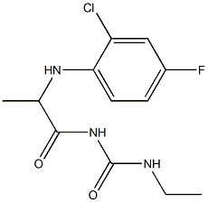 1-{2-[(2-chloro-4-fluorophenyl)amino]propanoyl}-3-ethylurea Struktur