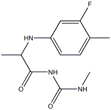 1-{2-[(3-fluoro-4-methylphenyl)amino]propanoyl}-3-methylurea Struktur