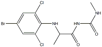 1-{2-[(4-bromo-2,6-dichlorophenyl)amino]propanoyl}-3-methylurea Struktur