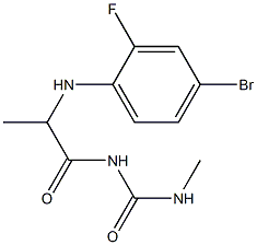 1-{2-[(4-bromo-2-fluorophenyl)amino]propanoyl}-3-methylurea Struktur