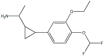 1-{2-[4-(difluoromethoxy)-3-ethoxyphenyl]cyclopropyl}ethan-1-amine Struktur