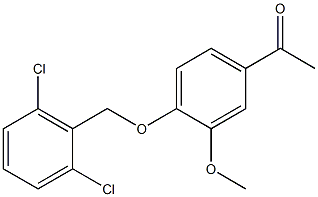 1-{4-[(2,6-dichlorophenyl)methoxy]-3-methoxyphenyl}ethan-1-one Struktur