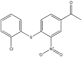 1-{4-[(2-chlorophenyl)sulfanyl]-3-nitrophenyl}ethan-1-one Struktur