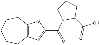 1-{4H,5H,6H,7H,8H-cyclohepta[b]thiophen-2-ylcarbonyl}pyrrolidine-2-carboxylic acid Struktur