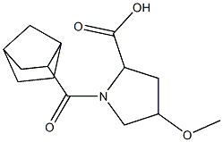 1-{bicyclo[2.2.1]heptan-2-ylcarbonyl}-4-methoxypyrrolidine-2-carboxylic acid Struktur