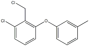 1-chloro-2-(chloromethyl)-3-(3-methylphenoxy)benzene Struktur