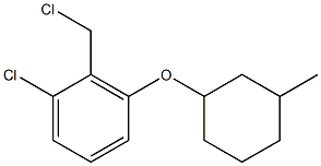 1-chloro-2-(chloromethyl)-3-[(3-methylcyclohexyl)oxy]benzene Struktur