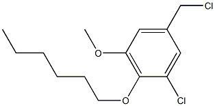 1-chloro-5-(chloromethyl)-2-(hexyloxy)-3-methoxybenzene Struktur