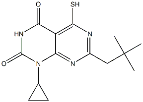 1-cyclopropyl-5-mercapto-7-neopentylpyrimido[4,5-d]pyrimidine-2,4(1H,3H)-dione Struktur