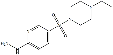 1-ethyl-4-[(6-hydrazinylpyridine-3-)sulfonyl]piperazine Struktur