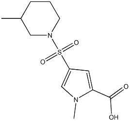 1-methyl-4-[(3-methylpiperidin-1-yl)sulfonyl]-1H-pyrrole-2-carboxylic acid Struktur