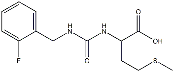 2-({[(2-fluorophenyl)methyl]carbamoyl}amino)-4-(methylsulfanyl)butanoic acid Struktur