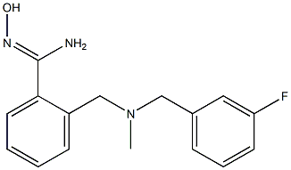 2-({[(3-fluorophenyl)methyl](methyl)amino}methyl)-N'-hydroxybenzene-1-carboximidamide Struktur