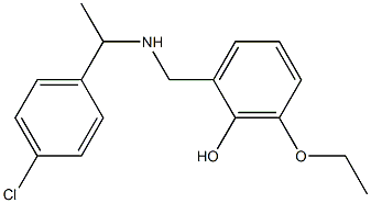 2-({[1-(4-chlorophenyl)ethyl]amino}methyl)-6-ethoxyphenol Struktur