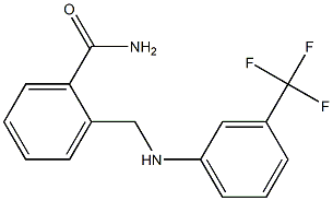 2-({[3-(trifluoromethyl)phenyl]amino}methyl)benzamide Struktur